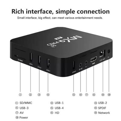 پخش کننده شبکه چهار هسته ای 3D 4K  OTT Box MXQ PRO Smart Box 1+8G