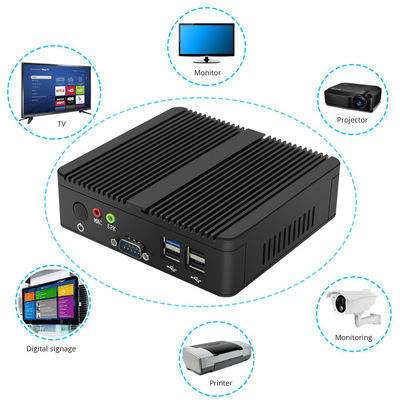کامپیوتر بدون فن Linux Pfsense Industrial Mini Workstation PC N2930 300Mbps VGA RS232