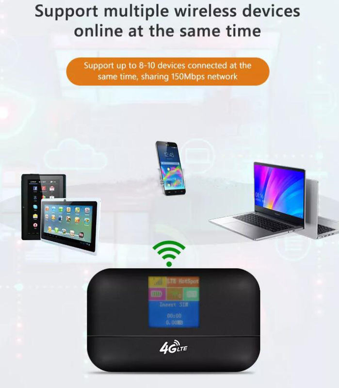 OEM قابل حمل موبایل هات اسپات موبایل وای فای روتر 3G 4G 5G سیم کارت بدون قفل جیب