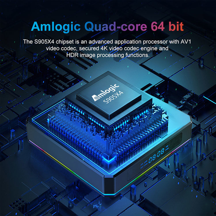 ARM Cortex A55 OTT Amlogic Android Tv Box S905x4 چهار هسته ای مدیا پلیر